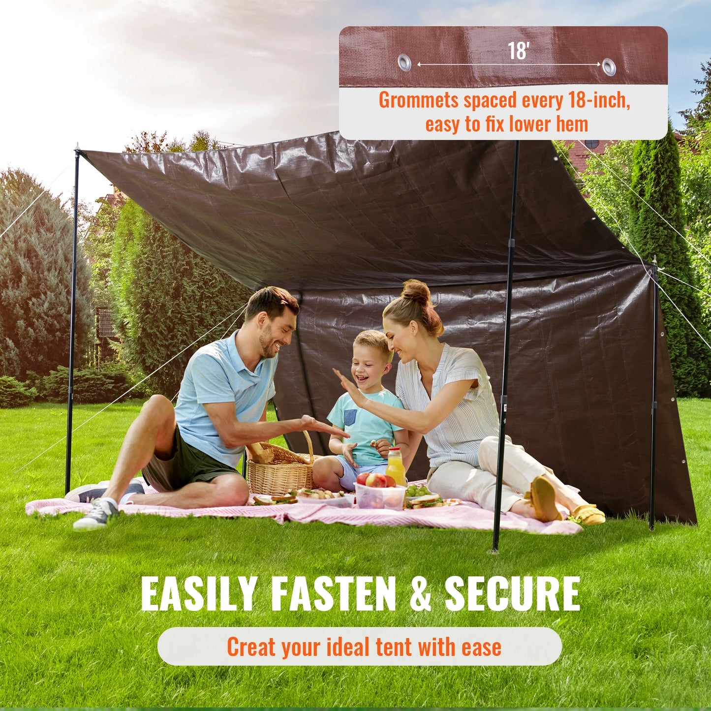 SucceBuy Heavy Duty Tarp 16 Mil Thick  Waterproof Tear Proof Poly Plastic Tarps Cover  Multi-Purpose Outdoor Tarpaulin for Truck