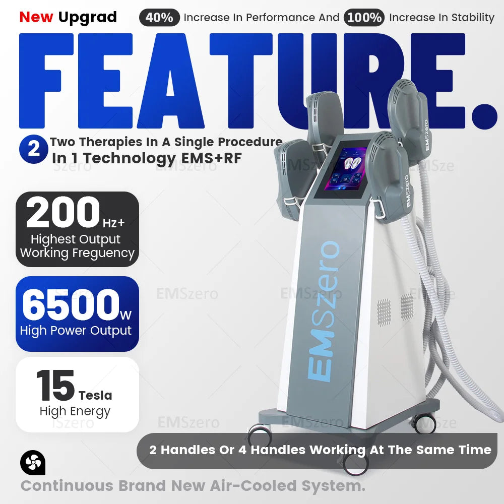 Transform your silhouette with the TAIXL EMSzero NEO 6500W RF system, delivering at home body sculpting and fat burning with professional precision.