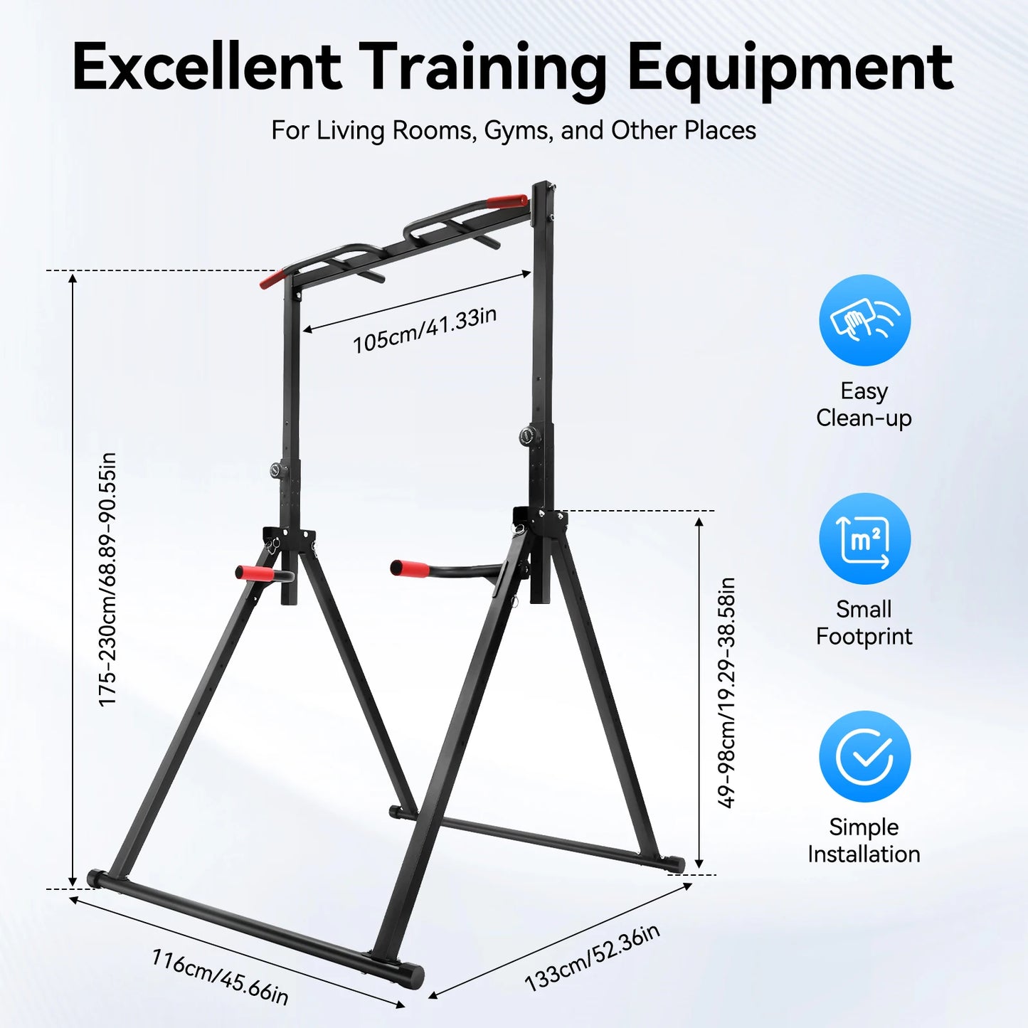 Elevate your home workouts with this sturdy, foldable pull-up bar system built for serious strength training.