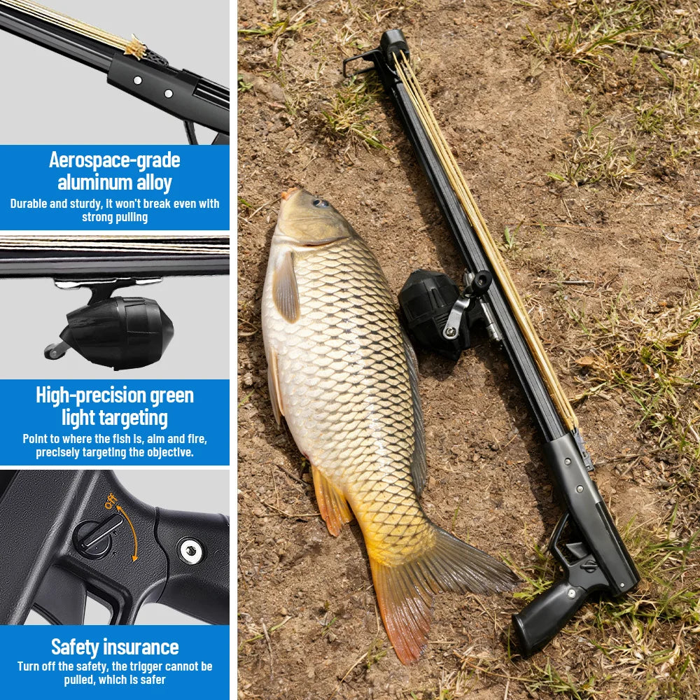 Aluminum Fishing Slingshot Rod With Reel Long Distance Portable Fishing Tool