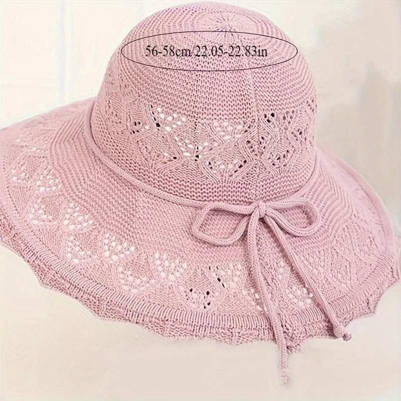Korean-style new summer straw hat, sun protection hat, wavy beach hat for women