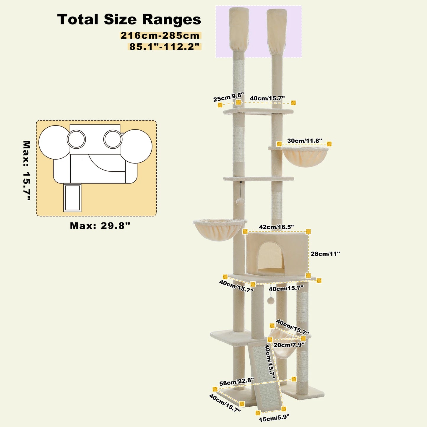 Elevate your cat’s playtime with PAWZ Road Floor to Ceiling Cat Tree.