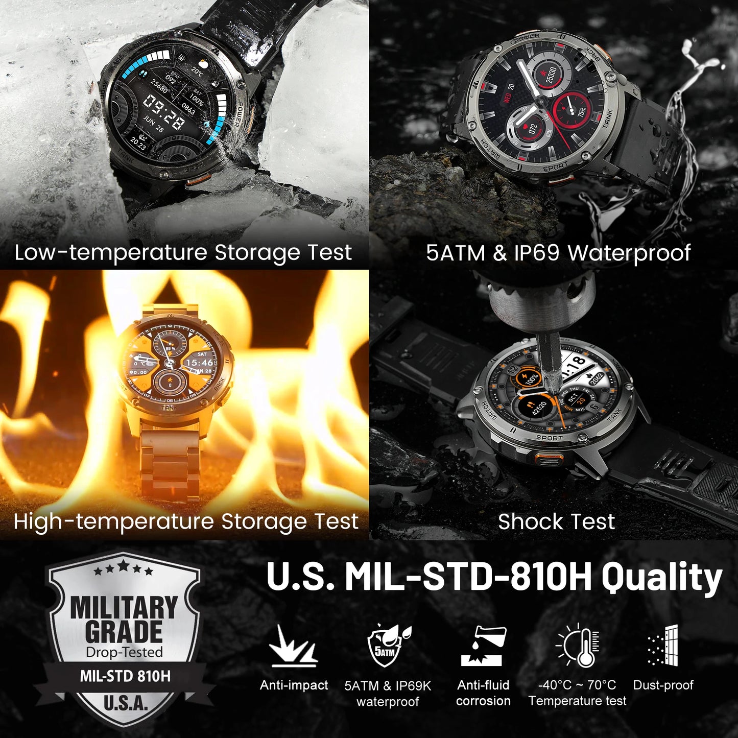 From KOSPET, the Tank T3 Smartwatch blends rugged durability with sleek, smart everyday convenience.