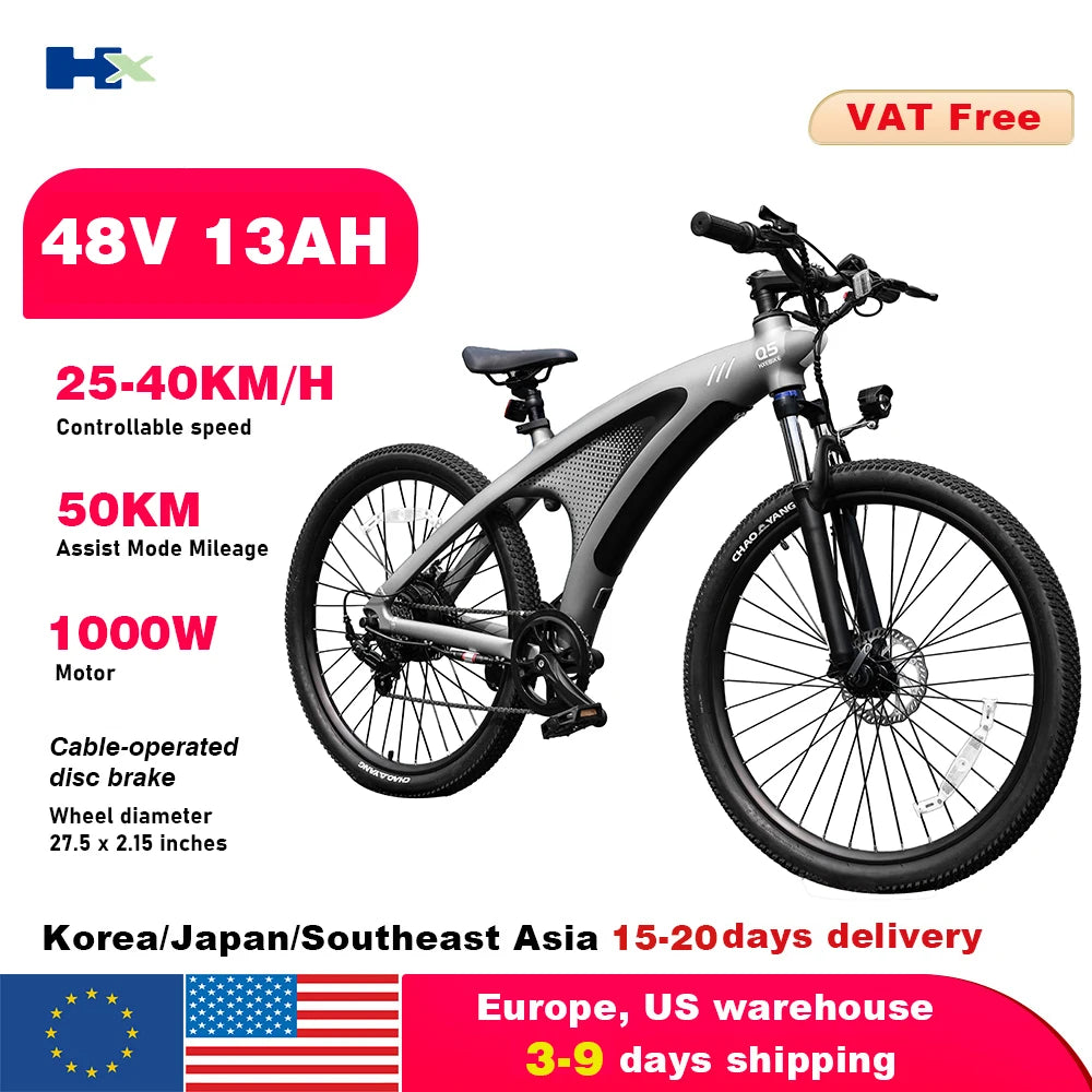 HX Q5 Ebikes 2000W Adults Electric Bike Bicycle 2000W 48V 20AH 27.5 Inch Off-Road Tire Electric E Bikes Mountain Ebike
