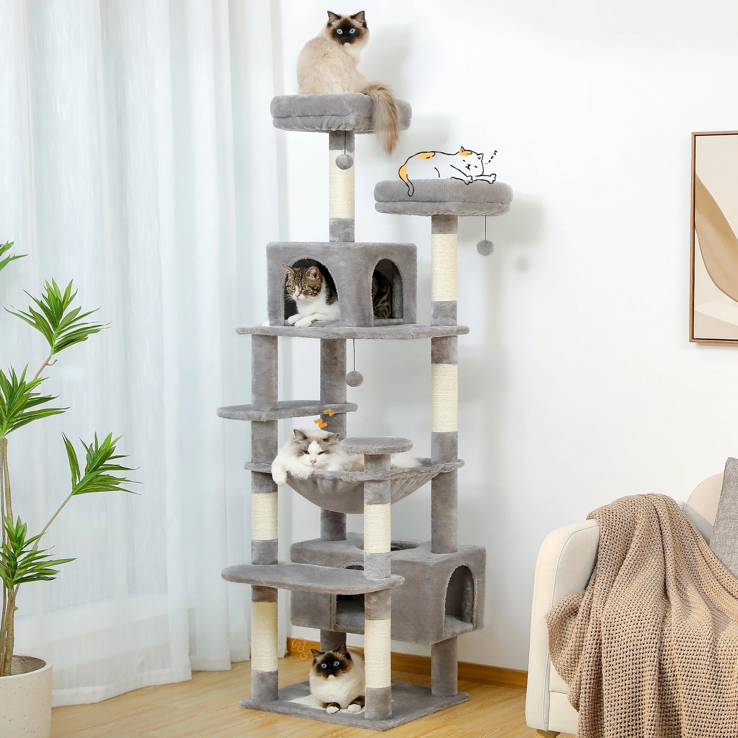 PAWZ Road presents a large cat tree and tower that turns indoor play into a vertical adventure for your cat.