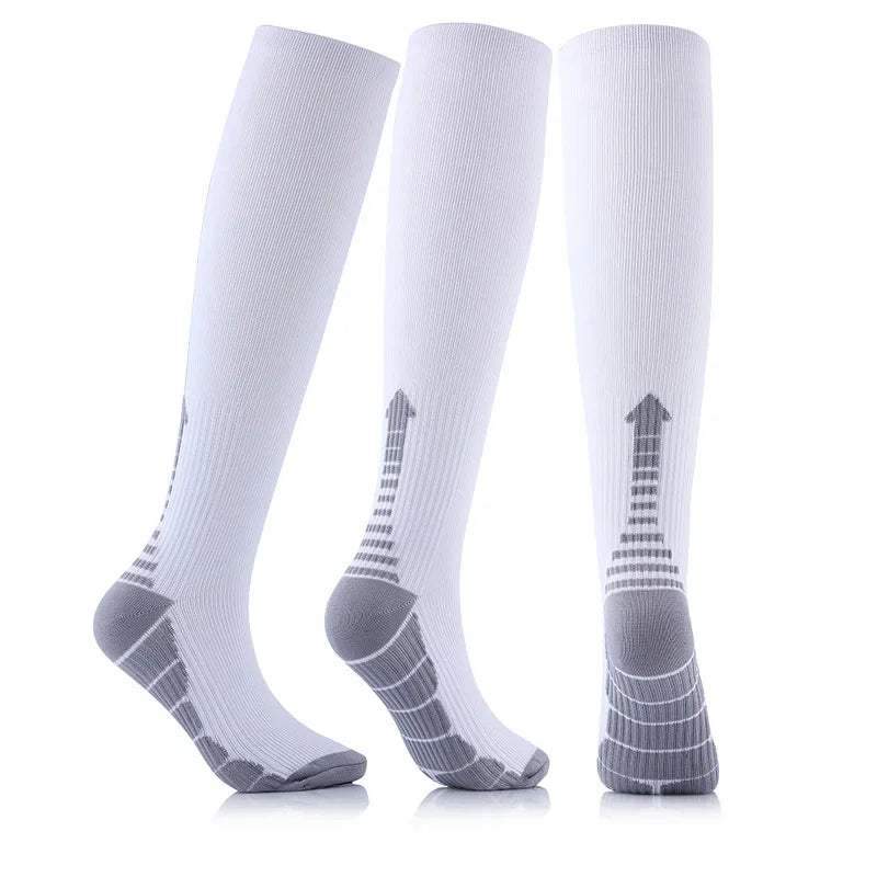 Experience all-day comfort and performance with knee-high compression socks from Brand NONE, designed for you as an athlete and everyday mover, with soft yet supportive fabric that improves your circulation and speeds recovery after workouts.