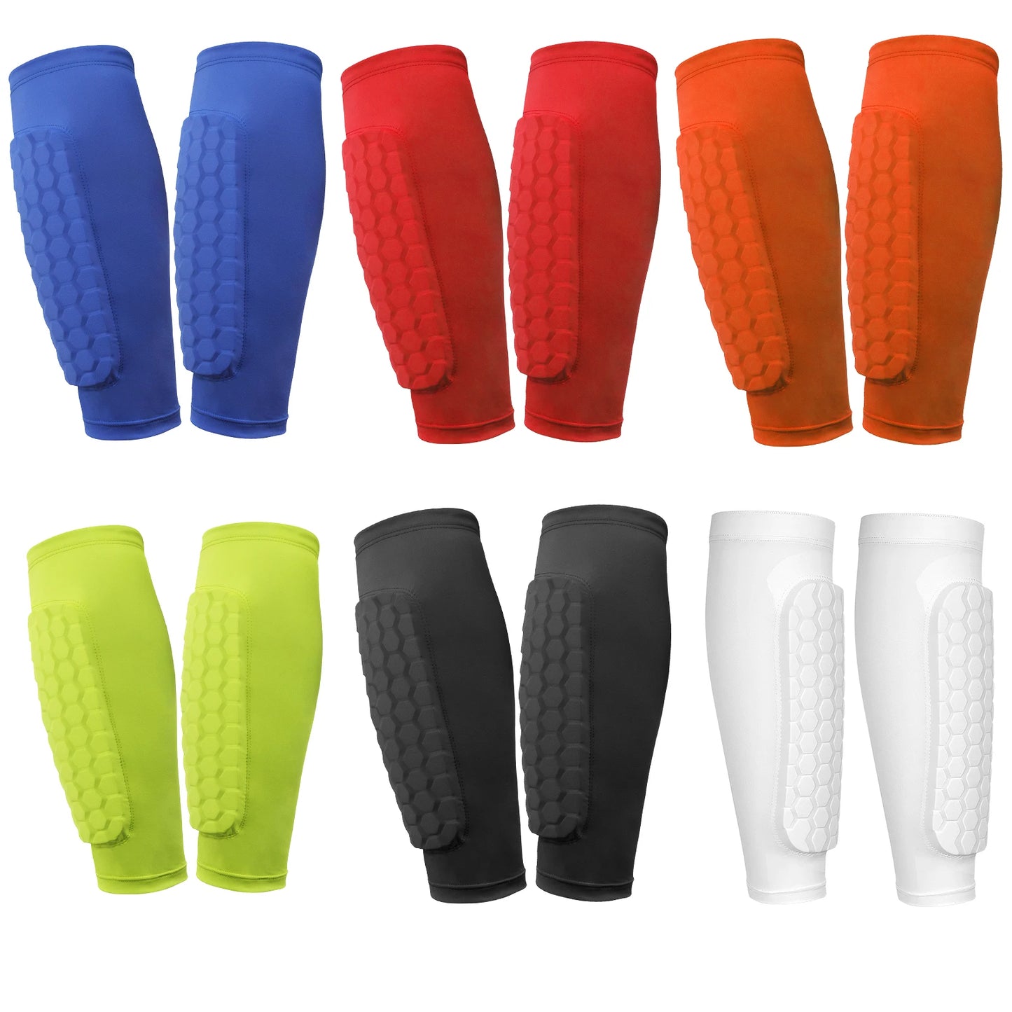 Soccer Shin Pads with Honeycomb Pads Football Shin Pads Ergonomic Lightweight Calf Protective Gear for Kids Youth Adults
