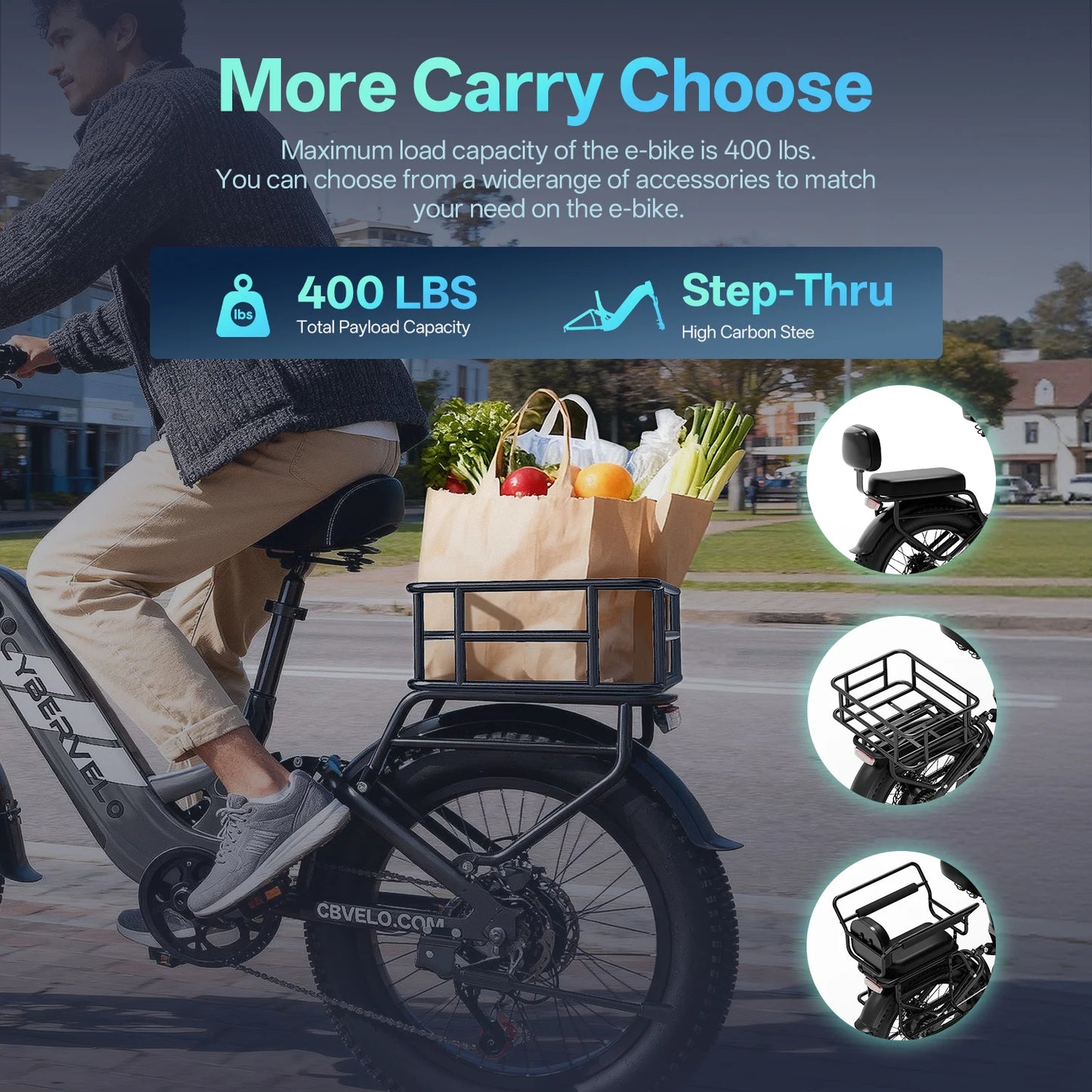 CYBERVELO EK12 Step-Through Electric Bike makes your rides effortless, comfortable, and ready for your daily commute.