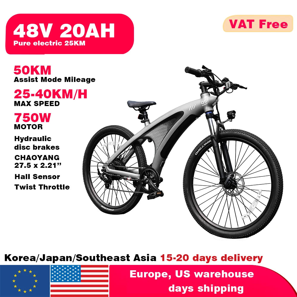 HX Q5 Ebikes 2000W Adults Electric Bike Bicycle 2000W 48V 20AH 27.5 Inch Off-Road Tire Electric E Bikes Mountain Ebike