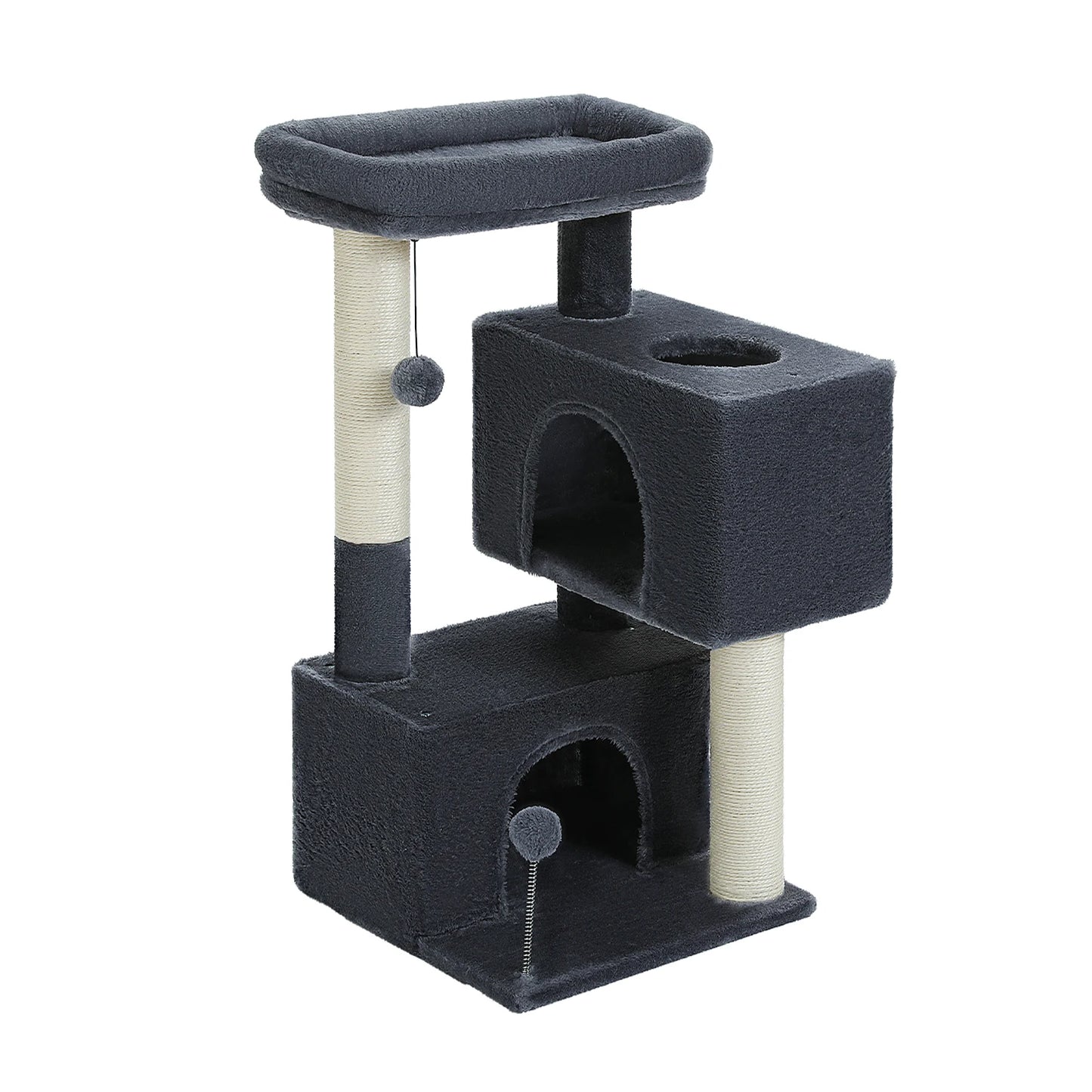 PEQULTICN Small Cat Tree With Three Levels Sisal Scratching Post