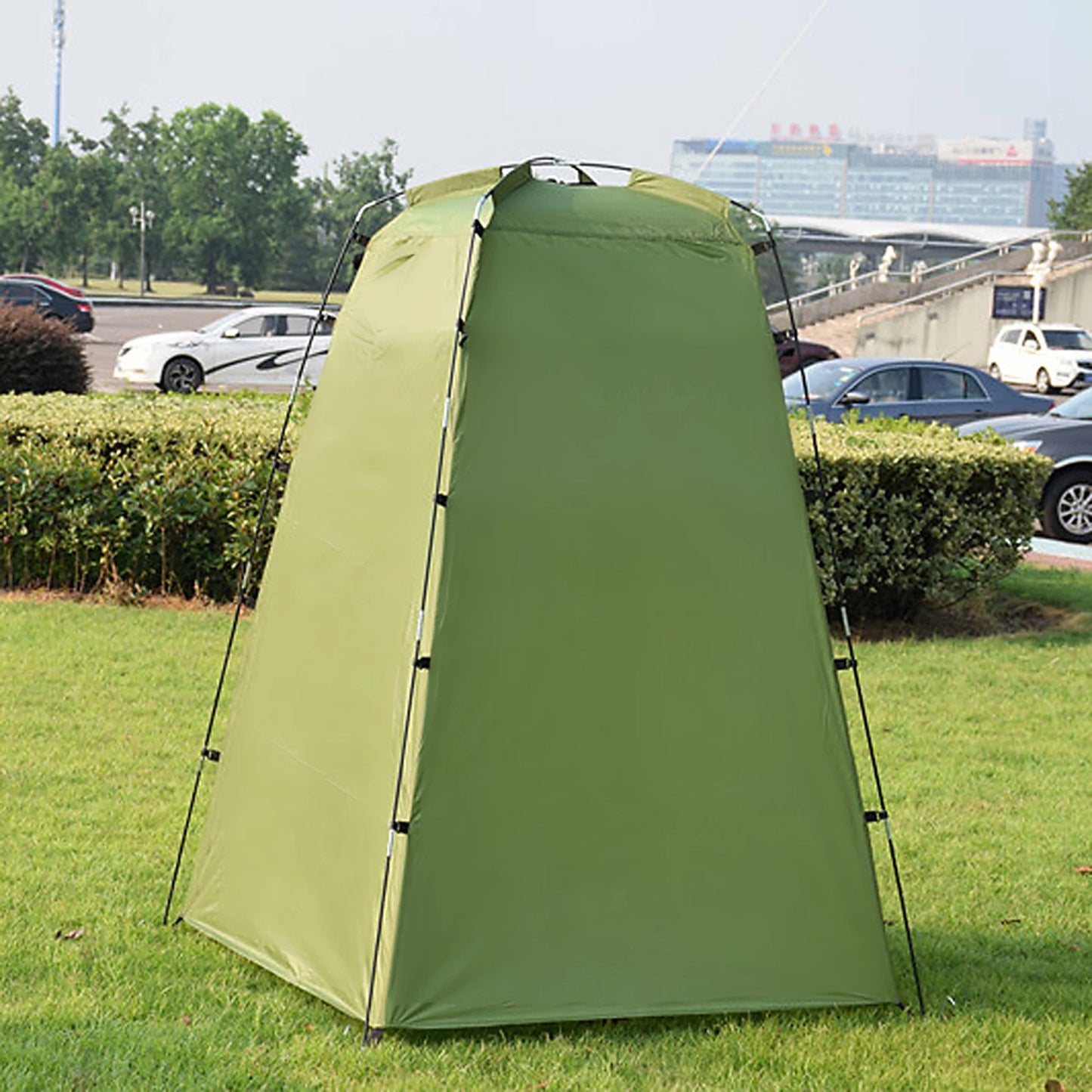 6Ft Camping Shower Tent Privacy Changing Room Canvas Aluminum Poles