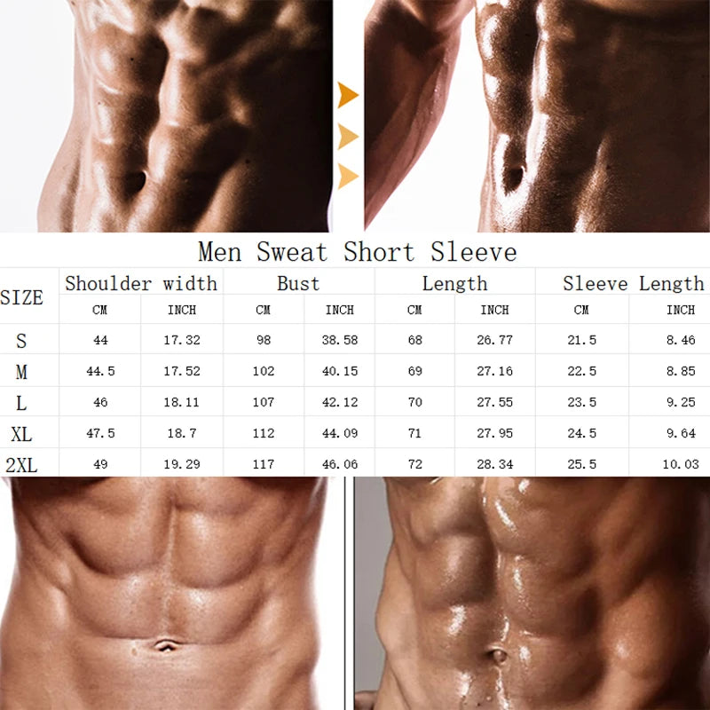LILVIGORCN Men Sauna Compression Shirt Short Sleeve Body Shaper For Workout
