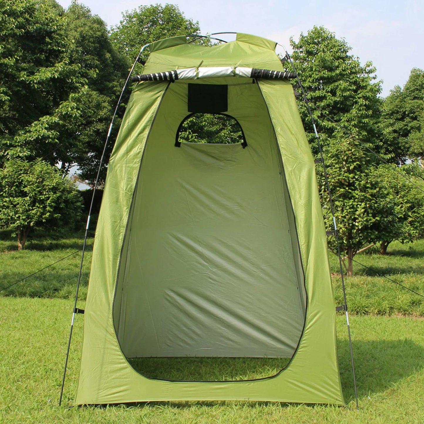 6Ft Camping Shower Tent Privacy Changing Room Canvas Aluminum Poles