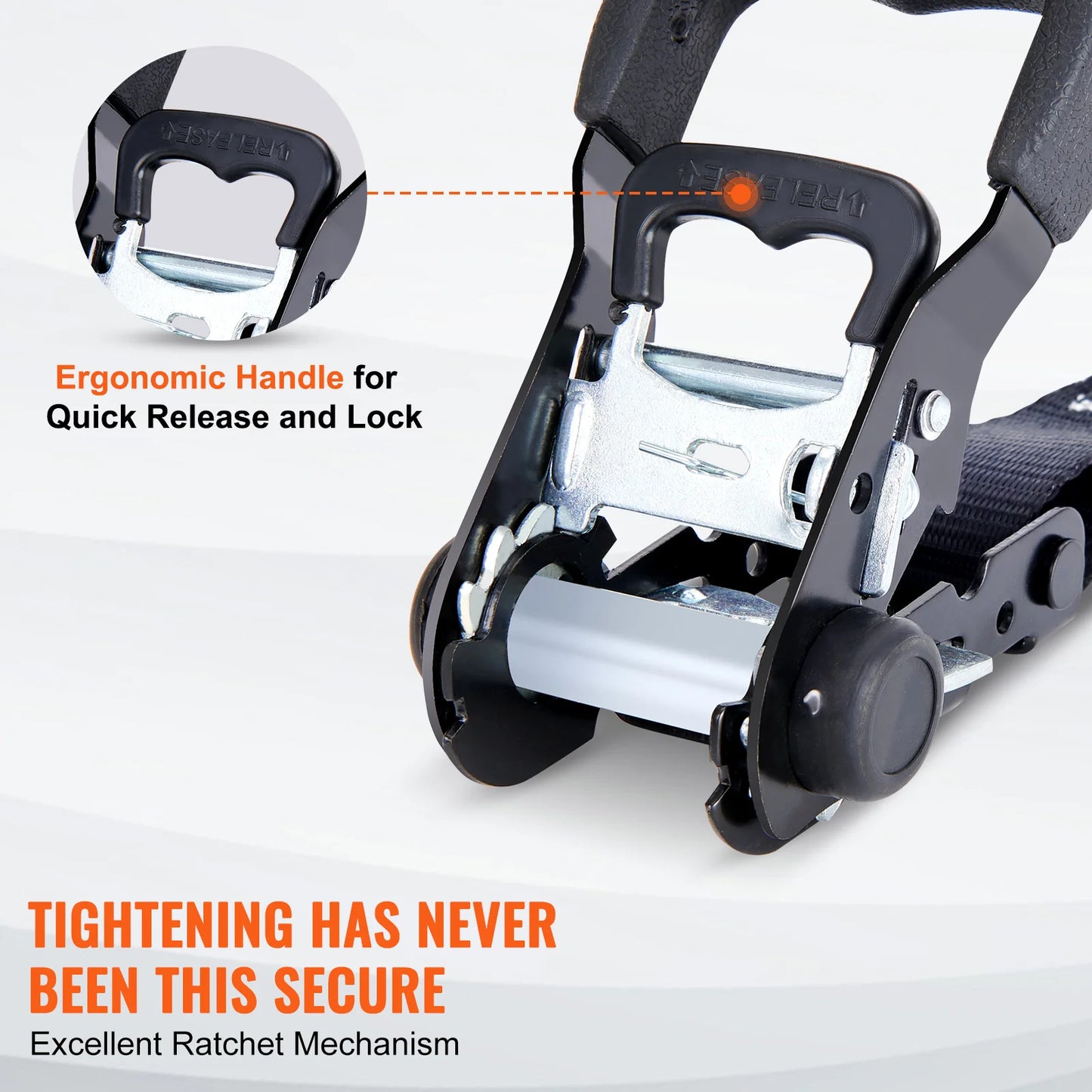 Secure your cargo with confidence using SucceBuy four piece trailer ratchet tie down set.