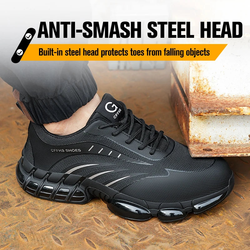Step into safety with breathable lightweight comfort and reliable anti smash and anti puncture protection you can trust, designed to keep your feet cool, supported, and ready for demanding jobs.