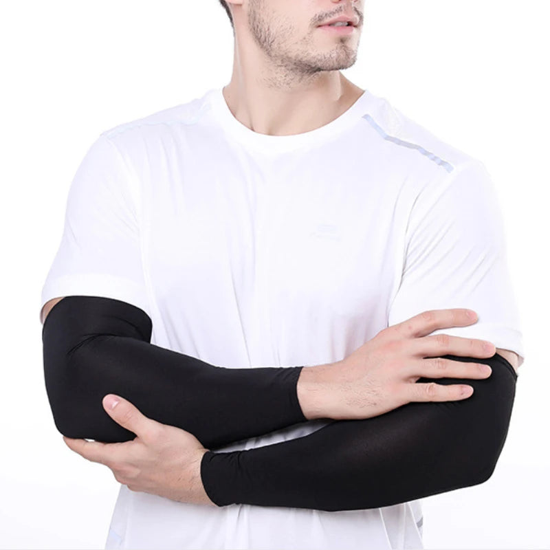 Stay cool and protected on every outdoor adventure with these unisex cooling arm sleeves that shield your skin from sun and UV rays.