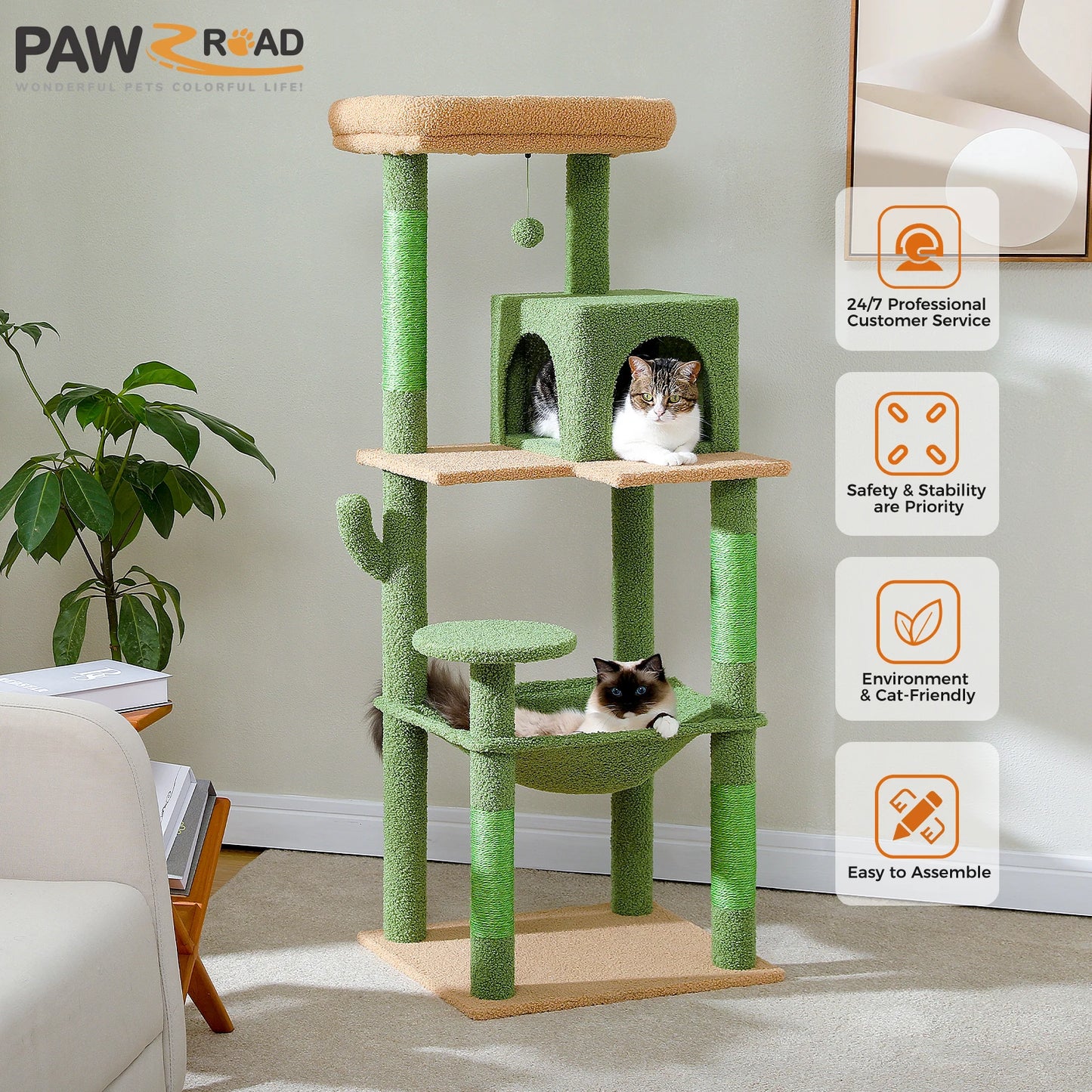 Give your large cat a towering playground with the PAWZ Road Cactus Cat Tree Tower designed for big climbers and fearless explorers.