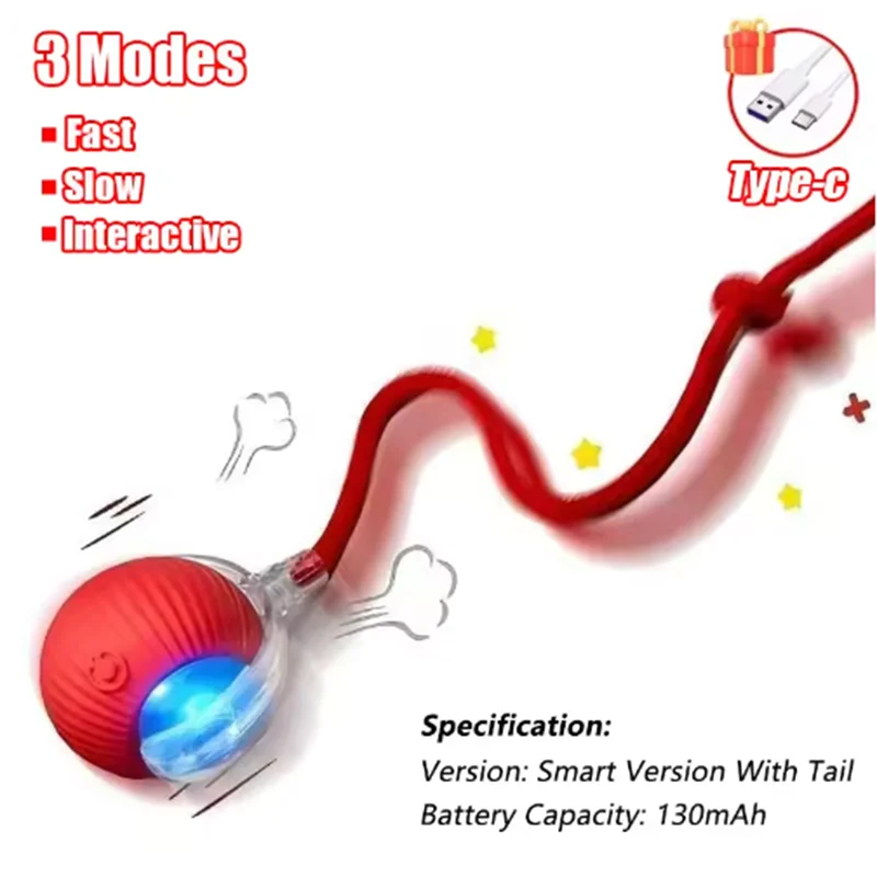 Automatic Interactive Cat Ball Self Play Toy With Long Lasting Battery For Cats