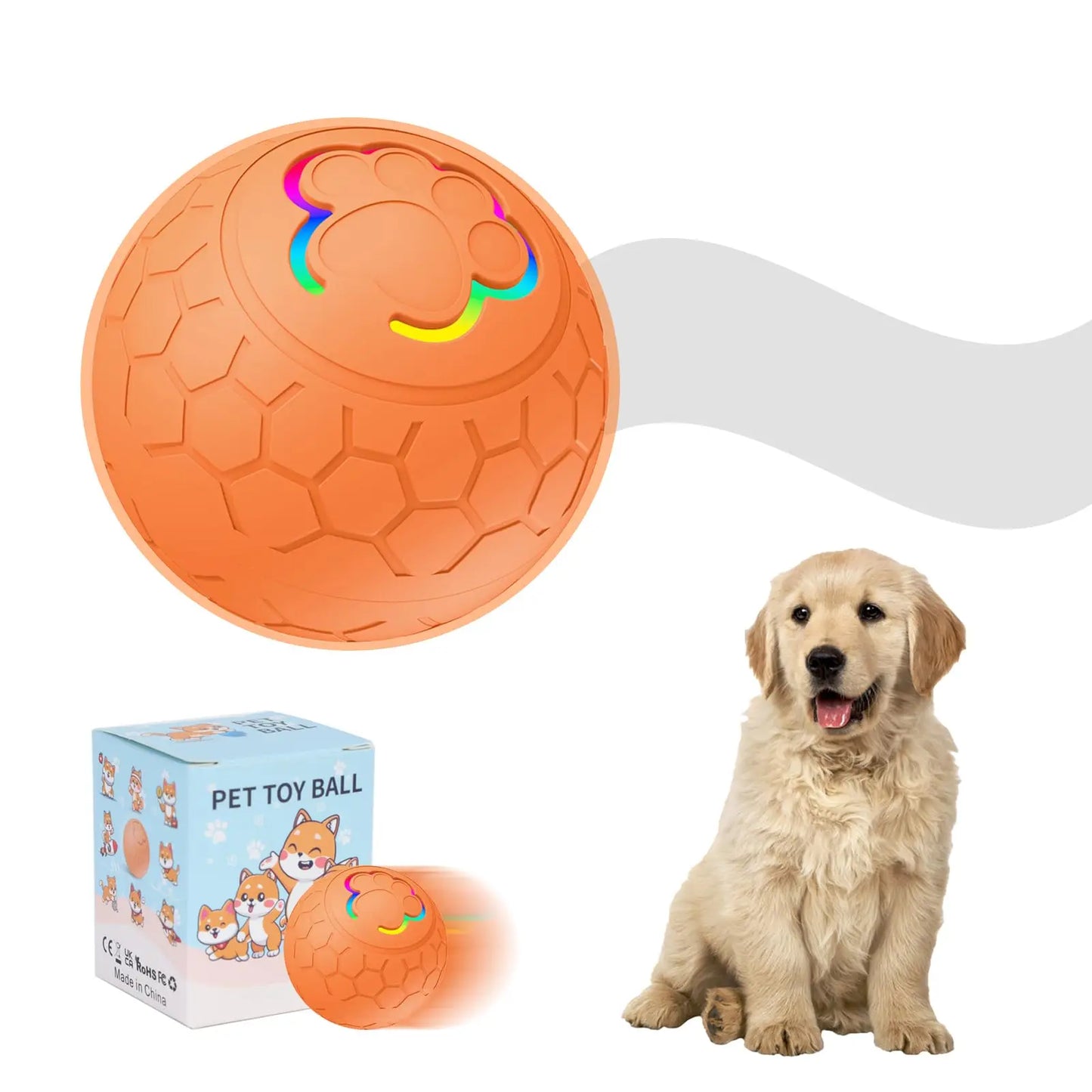 MeowMeows Active Rolling Ball For Dogs USB Rechargeable 2Point2Inch Toy