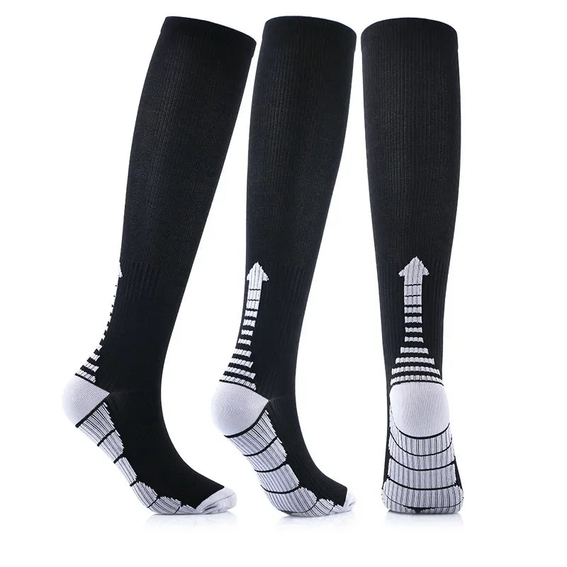 Experience all-day comfort and performance with knee-high compression socks from Brand NONE, designed for you as an athlete and everyday mover, with soft yet supportive fabric that improves your circulation and speeds recovery after workouts.