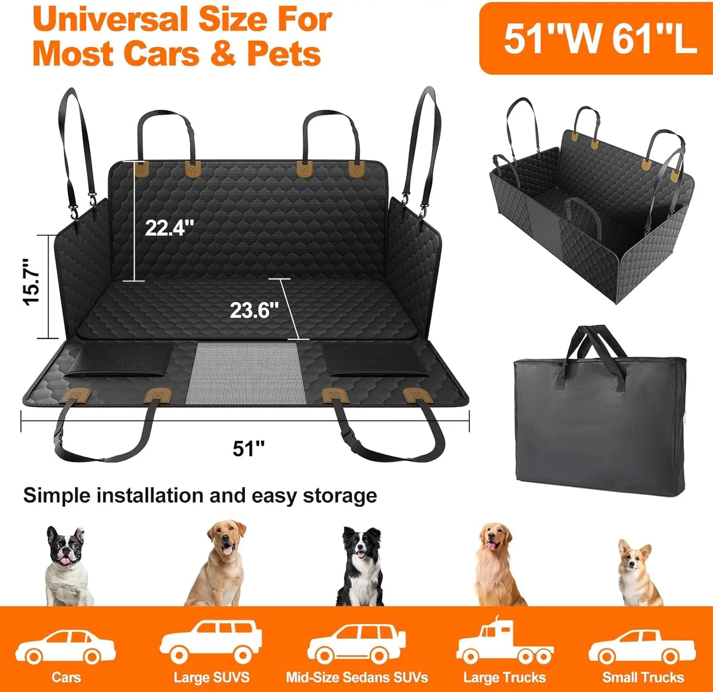 From Wedyvko, keep your car clean and your pup comfy with this waterproof foldable dog car seat for safe travels.