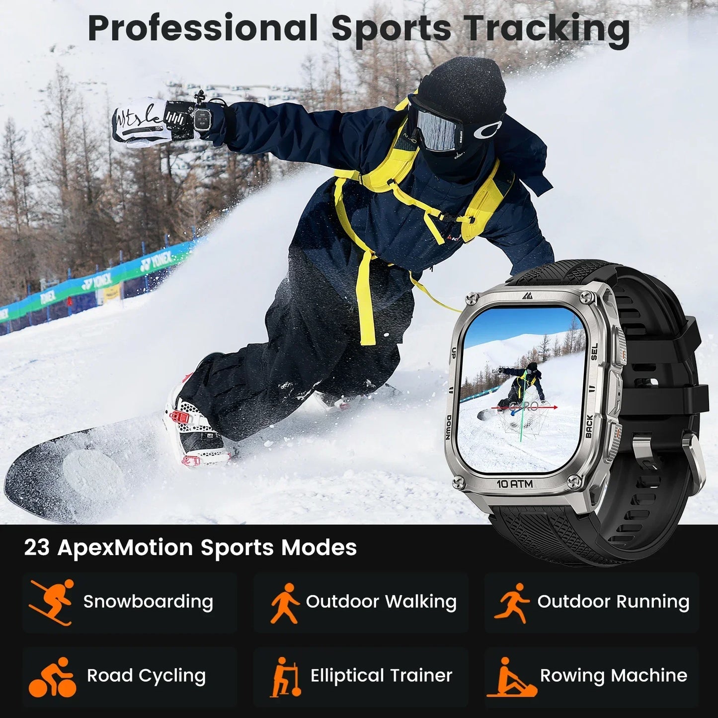 KOSPET Tank M4 Smart Watch Stainless Steel GPS Offline Maps 10ATM Waterproof