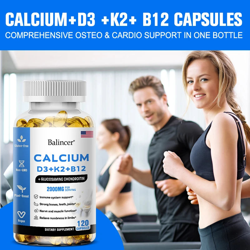 Balincer Calcium With D3 K2 B12 Glucosamine Chondroitin For Bone Health