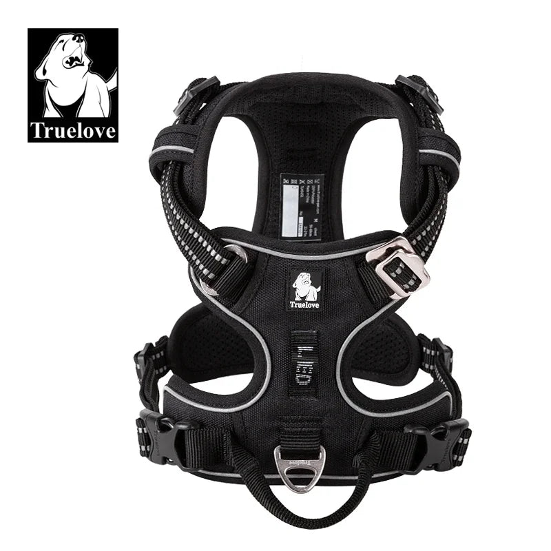 TrueLove CN Reflective Nylon Dog Harness No Pull Adjustable Vehicle Harness