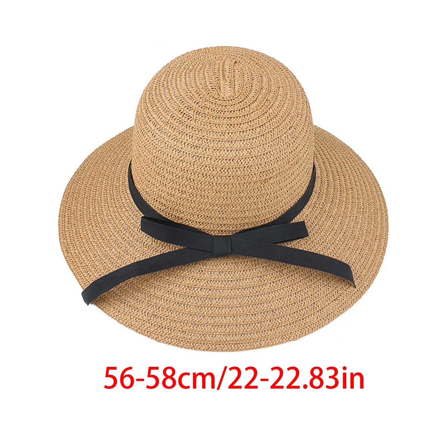 Summer straw hat,large wide brim,foldable beach sun hat, straw woven drooping brim UV protection ladies outdoor travel straw hat