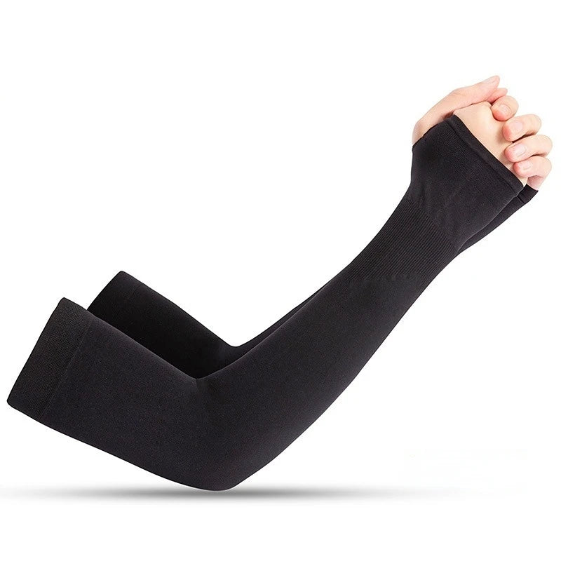 Stay cool and protected on every outdoor adventure with these unisex cooling arm sleeves that shield your skin from sun and UV rays.