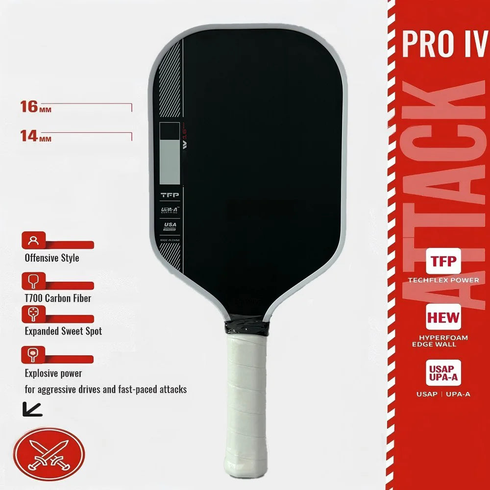 Azgairit P Pro IV Pickleball Paddle Gen 4 TFP Foam Core T700 Carbon Fiber
