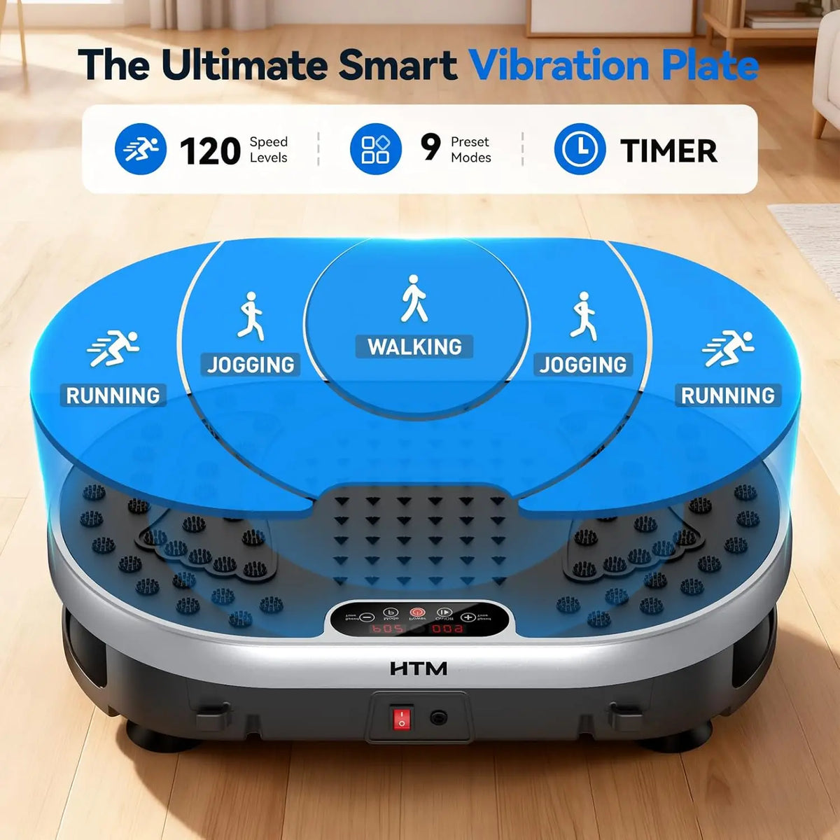 Vibration Plate Exercise Machine with 120 Speeds and 9 Preset Programs