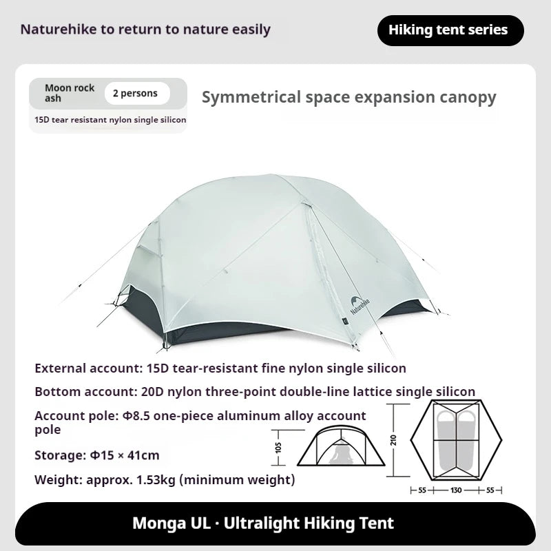 Experience reliable shelter wherever you roam with the Naturehike Mongar UL camping tent, a featherweight, all season companion built for rugged outdoor use.