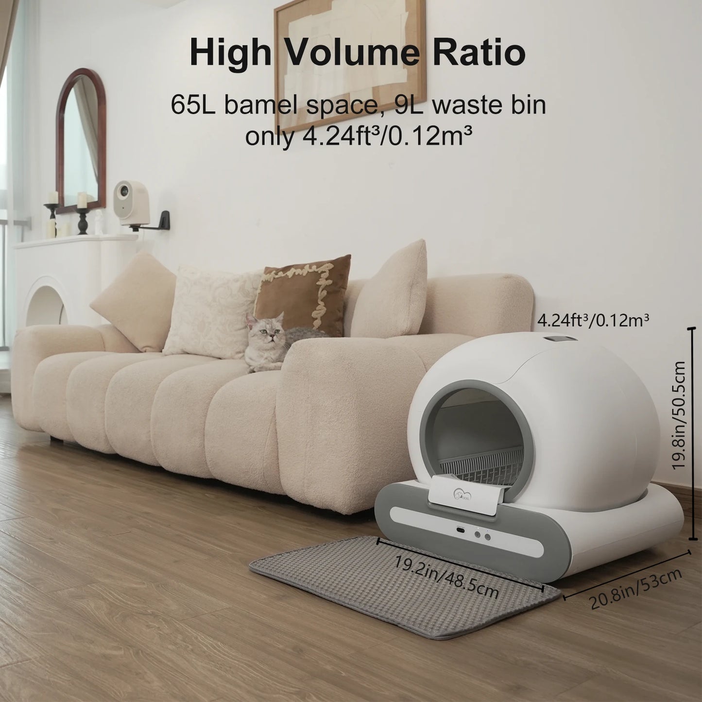 Experience effortless litter care with the DOEL 65L Self-Cleaning Cat Litter Box, powered by app control and built for busy homes, apartments, and households.
