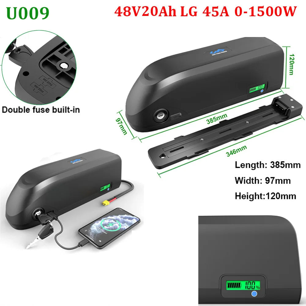 Unitpackpower Ebike Battery 52V 48V 24Ah 21700 18650 Pack For BBS02 BBS01 BBSHD