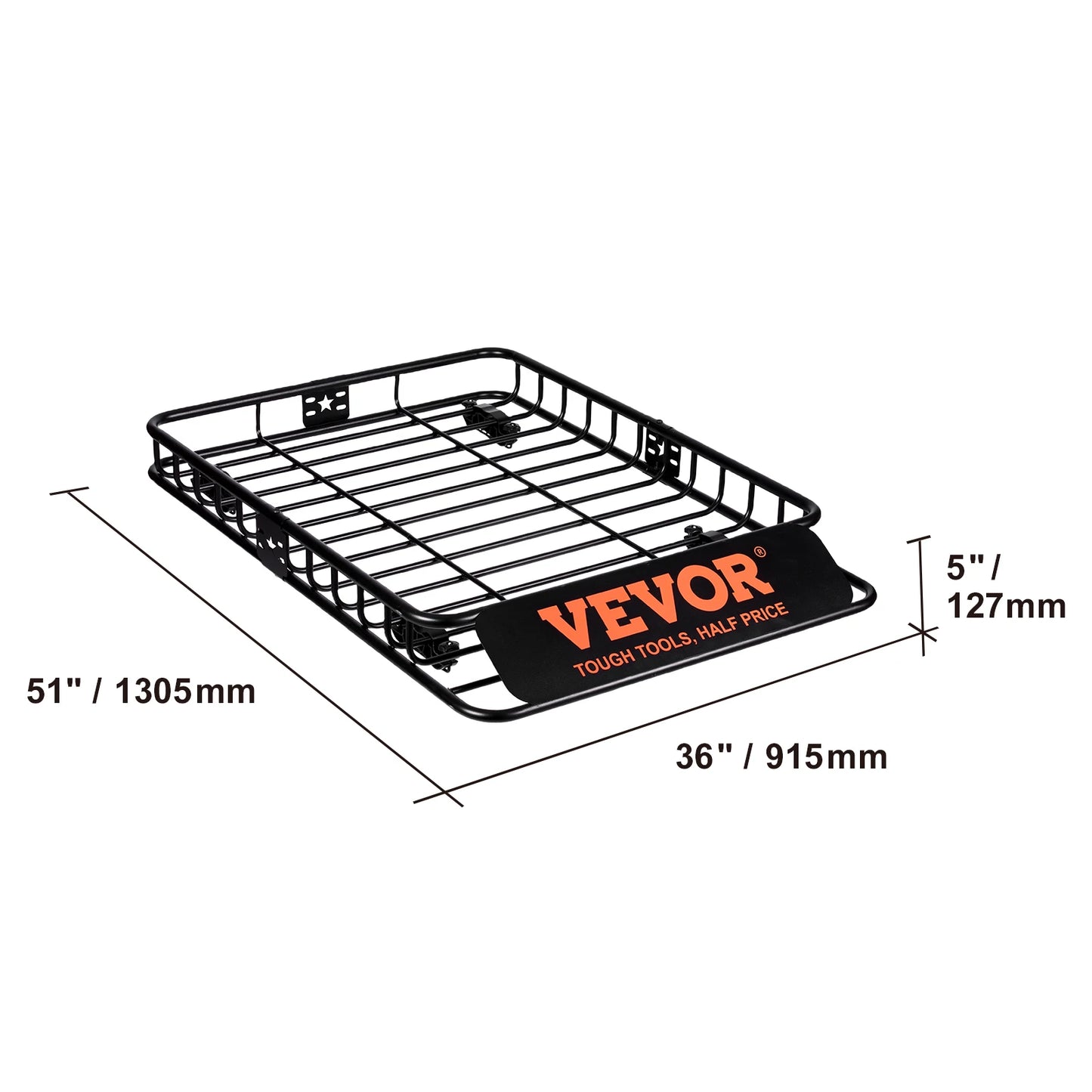 SucceBuy Roof Rack Cargo Basket 46"x36"x4.5" / 51"x36"x5" Rooftop Cargo Carrier Heavy-Duty 200LBS Capacity for SUV Truck Vehicle