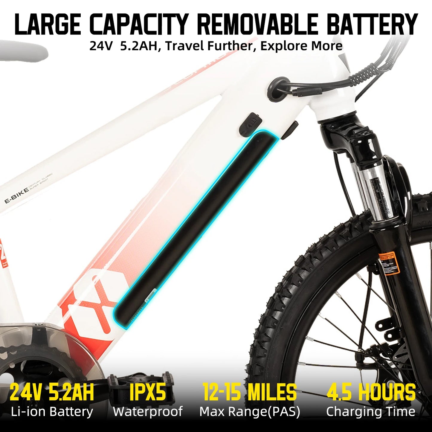 Joystar 250W Electric Bike For Kids 7 Plus 15 MPH Mountain Bicycle