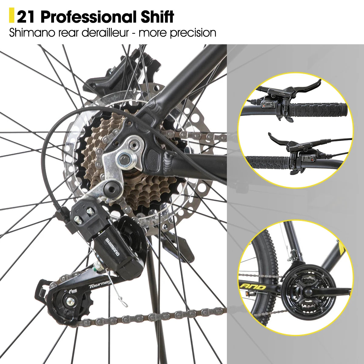Experience rugged versatility on the Hiland Aluminum Mountain Bike, engineered for everyday adventures, delivering reliable performance whether you trail ride, commute, or push limits on rough terrain in any season for daily commuting and weekend
