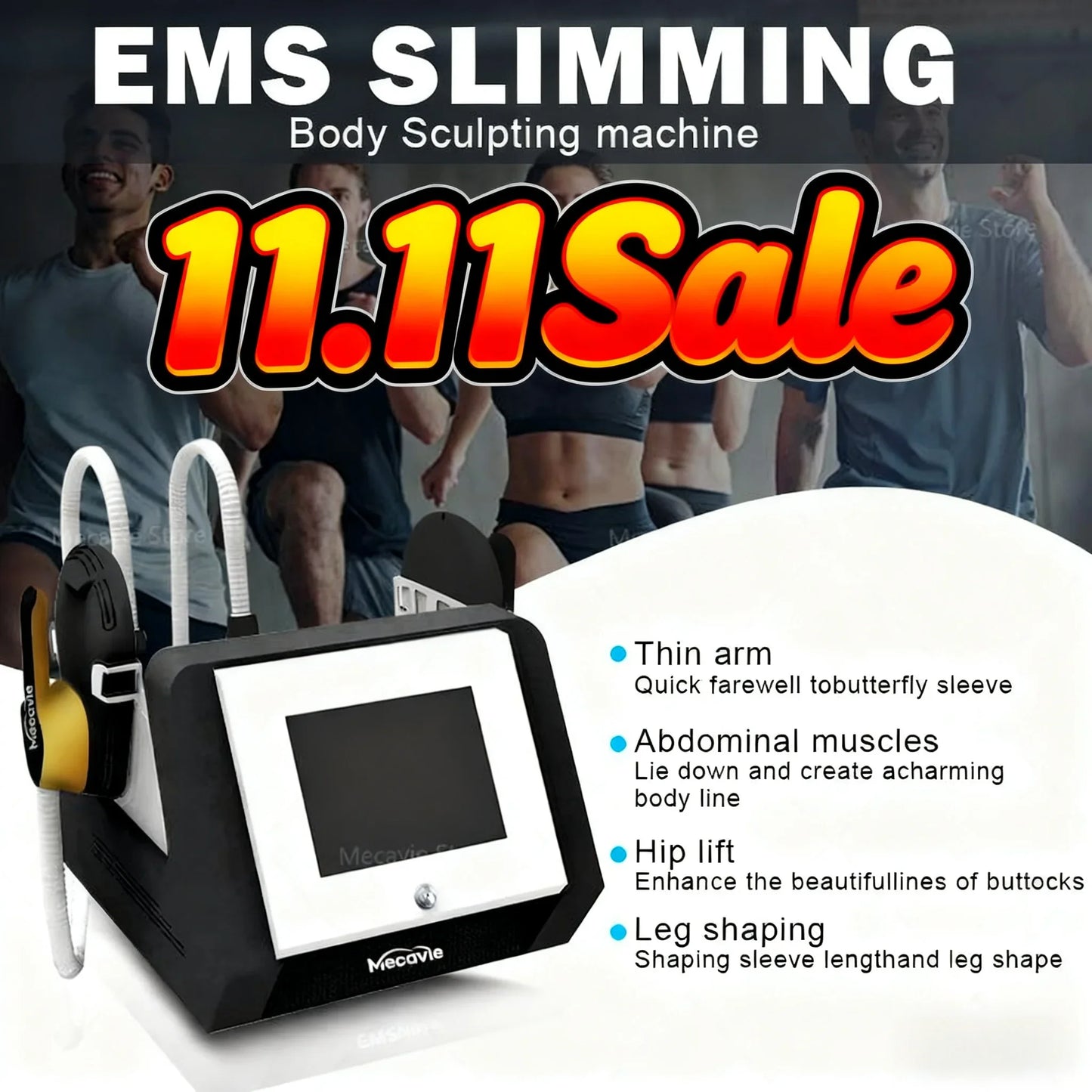 From Emsnova, the 2 in 1 MECAVIE Muscle Builder Slimming Trainer lets you sculpt, lift, and contour at home with powerful 6500W performance and versatile training modes.