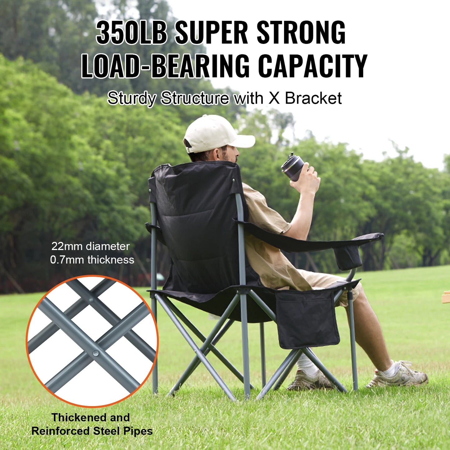 You get a reliable outdoor chair from SucceBuy that folds flat for easy transport, delivers sturdy support, and welcomes you to comfortable moments outdoors.