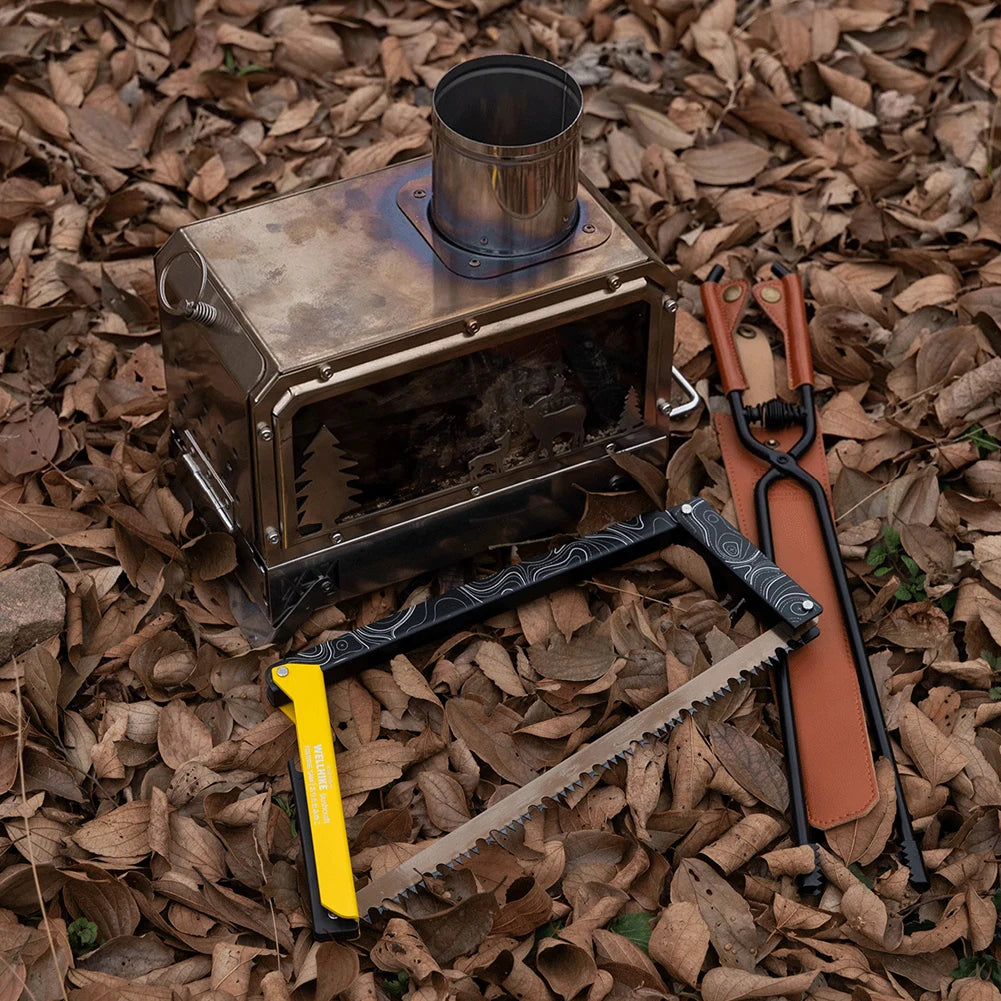 Folding Saw With Storage Bag Aluminum Alloy Camping Foldable Hand Saw