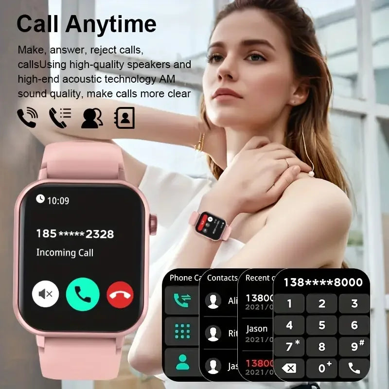 LAXASFIT Waterproof Smartwatch Bluetooth Call Voice Assistant Android iOS