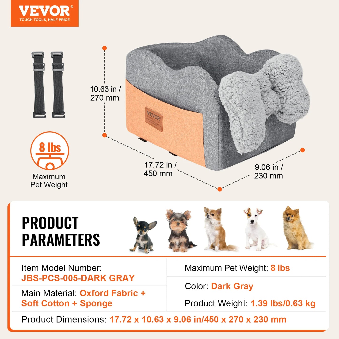 SucceBuy Waterproof Dog Car Seat Booster For Medium To Large Dogs