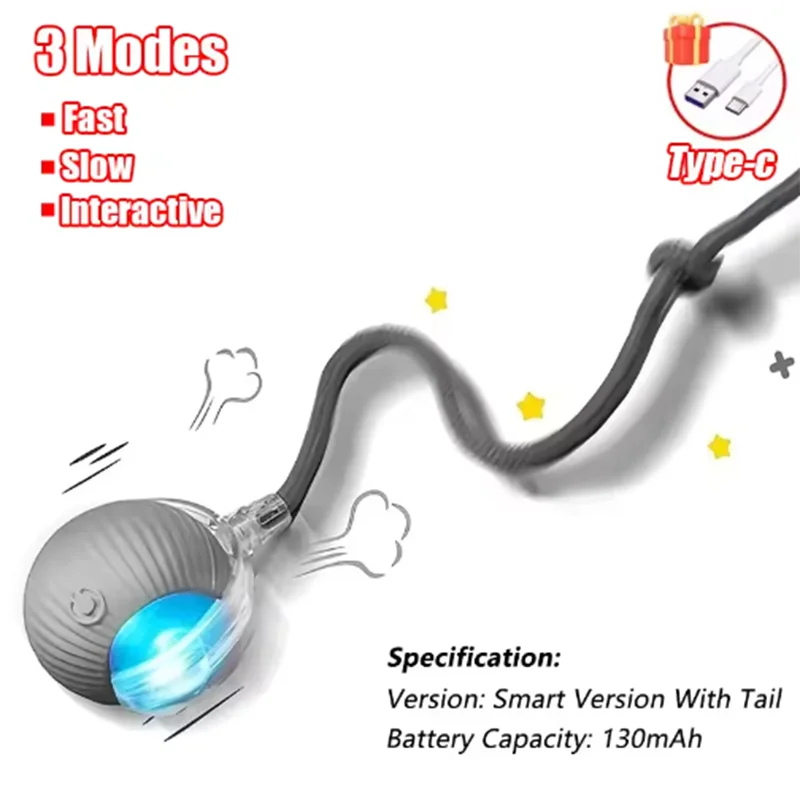 Automatic Interactive Cat Ball Self Play Toy With Long Lasting Battery For Cats