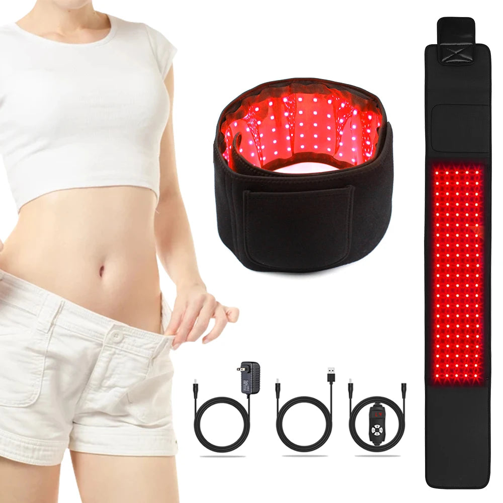 Unlock targeted relief with the Red Light Therapy Belt, delivering soothing warmth and muscle recovery through red 660nm and near-infrared 850nm light, for ongoing comfort at home.