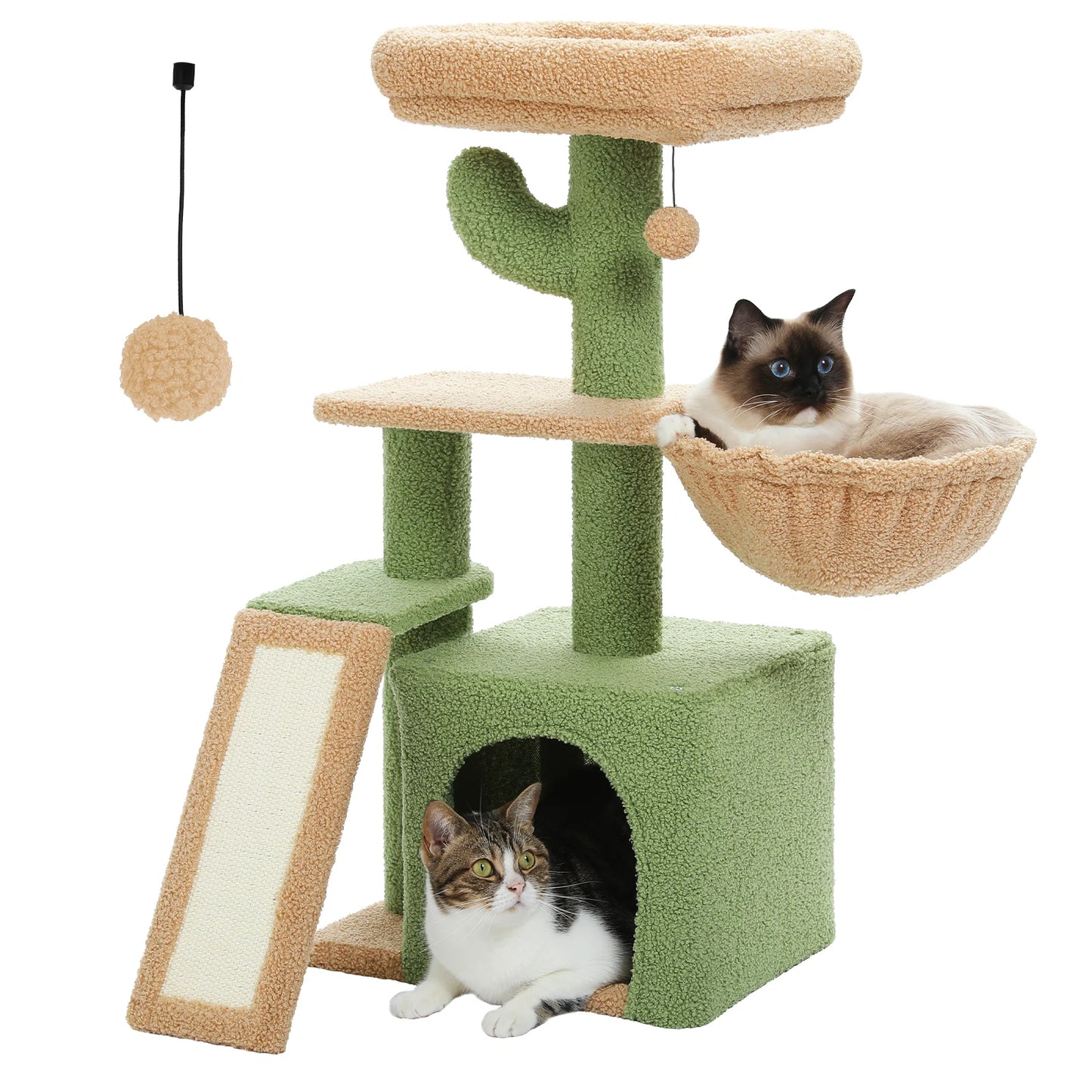 PEQULTICN Small Cat Tree With Three Levels Sisal Scratching Post