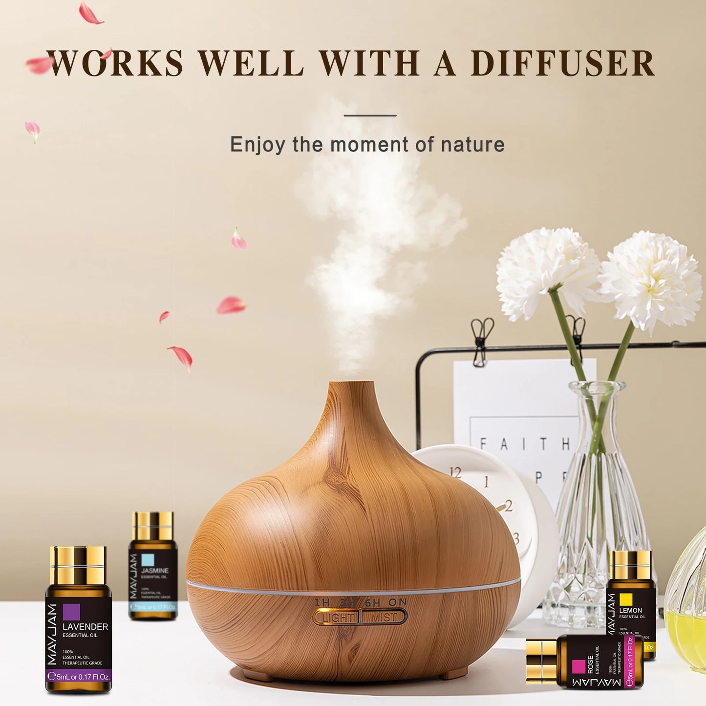 Refresh your space with MAYJAM 35pc essential oil set, designed for humidifiers, diffusers, burners, candles, and soaps, delivering spa-like aromas that lift mood and ambiance.