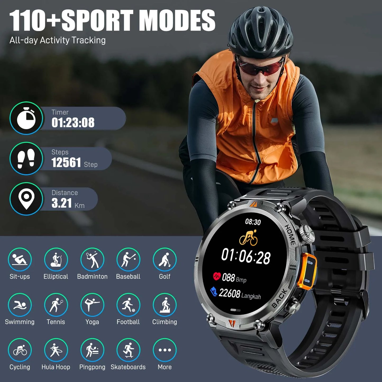 EIGIIS KE3 2025 Bluetooth Call Smartwatch for Men Health Monitor Heart Rate