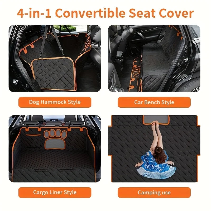 Dog Rear Seat Cover Hammock Heavy Duty Waterproof Non Slip Nylon