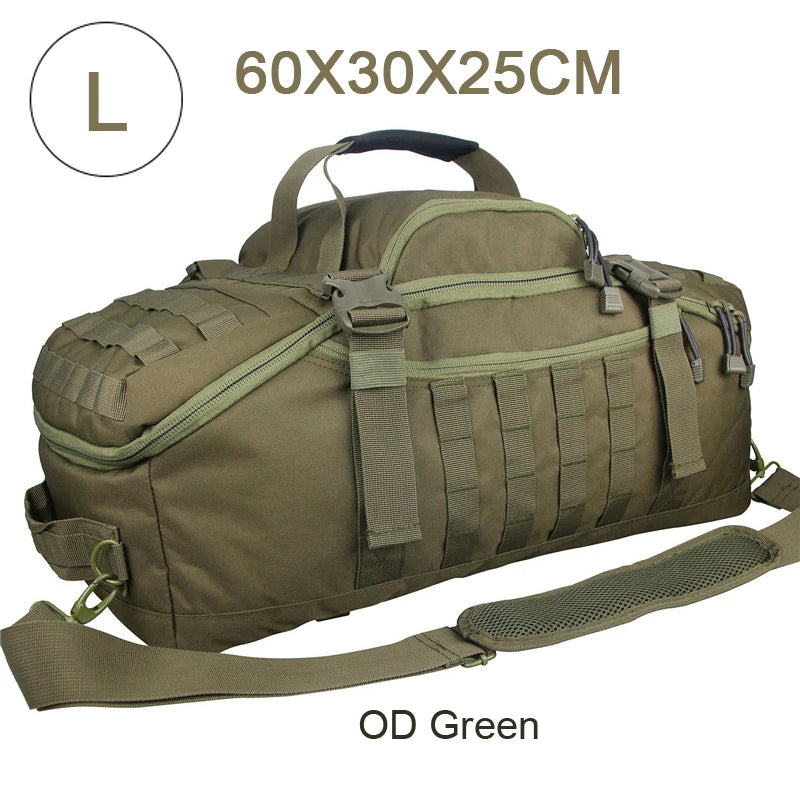 LQARMYCN 3 Way Duffle Bag Large Capacity Waterproof Travel Bag 50x25x20cm